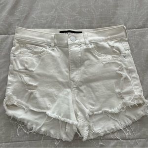 Express white high rise short shorts